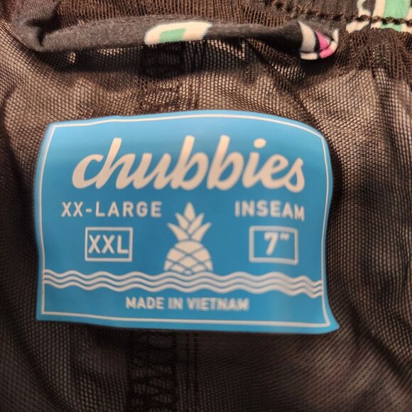 Chubbies Swim Trunks Men’s XXL Black Neon Palm Trees pockets Pool Beach - Picture 6 of 9